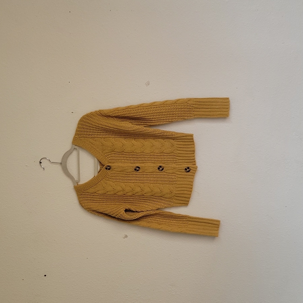 moon& Madison  vneck croptop knit sweater size XS color mustard - Picture 3 of 10